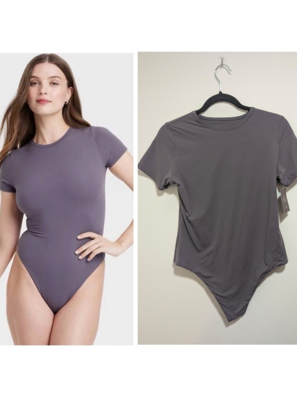 Auden | Luxe Stretch Fully Lined Bodysuit In Mauve Gray